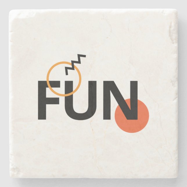 Modern, cheerful, lively, cool, trendy design Fun Stone Coaster (Front)