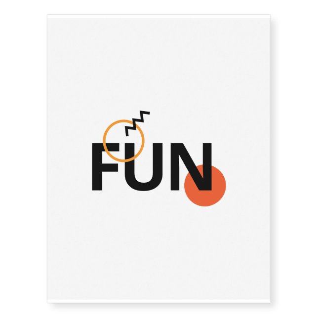 Modern, cheerful, lively, cool, trendy design Fun Temporary Tattoos (Front)