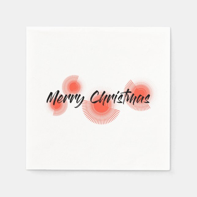 Modern, cheerful, playful design "Merry Christmas" Napkins (Front)