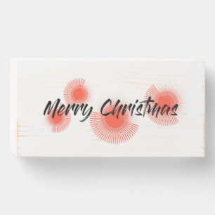 Modern, cheerful, playful design "Merry Christmas" Wooden Box Sign