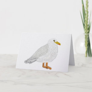 Modern cheerful seagull holiday card