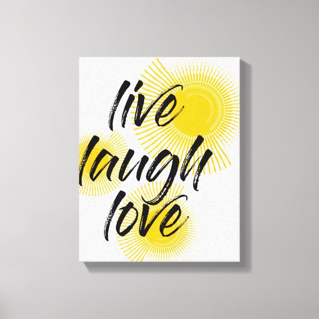 Modern, cheerful, trendy design Live Laugh Love Canvas Print (Front)