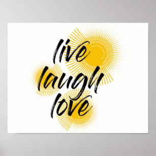Modern, cheerful, trendy design Live Laugh Love Poster