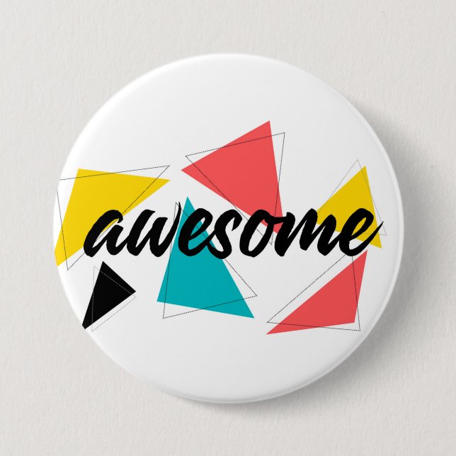Modern, cheerful, trendy urban design of "Awesome" Button (Front)