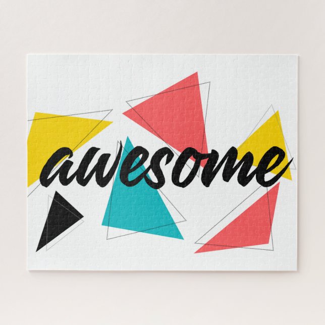 Modern, cheerful, trendy urban design of "Awesome" Jigsaw Puzzle (Horizontal)