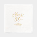 Modern Cheers 80th Birthday Party Foil Napkins<br><div class="desc">This custom foil napkin will add stylish detail to your 80th birthday celebration. This design features simple chic lettering "Cheers to 80 years" with custom text. Matching invitations and birthdayt party supplies are available in my shop BaraBomDesign.</div>