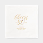 Modern Cheers 80th Birthday Party Foil Napkins<br><div class="desc">This custom foil napkin will add stylish detail to your 80th birthday celebration. This design features simple chic lettering "Cheers to 80 years" with custom text. Matching invitations and birthdayt party supplies are available in my shop BaraBomDesign.</div>