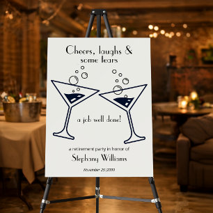 Modern Cheers Laughs Tears Cocktail Retirement Foam Board