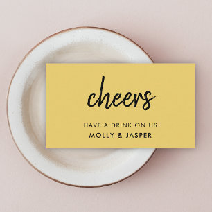 Modern Cheers   Mustard Yellow Drink Voucher Card