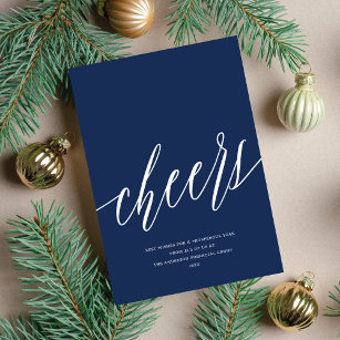 Modern Cheers Non-Photo Business Holiday Card