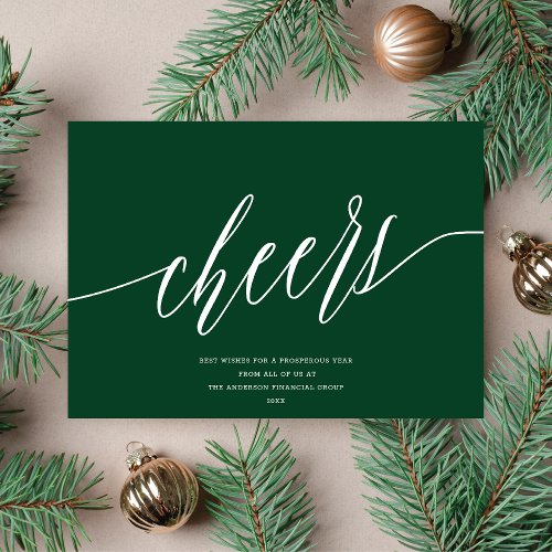 Modern Cheers Non_Photo Business Holiday Card