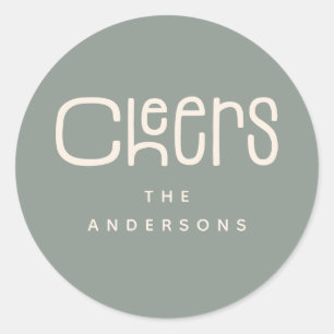 Modern Cheers' Personalized  Classic Round Sticker
