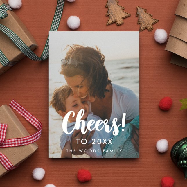 Modern Cheers to 2026 New Year's photo Holiday Card (Creator Uploaded)