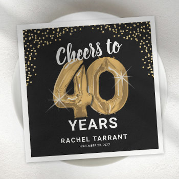 Modern Cheers To 40 Years Birthday Napkins by special_stationery at Zazzle