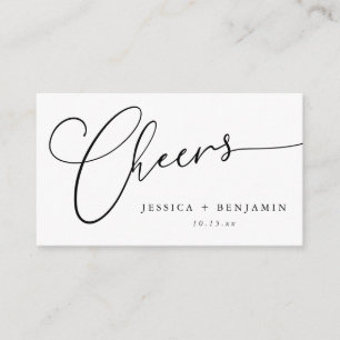 Modern Cheers Wedding Favor Welcome Bag Thank You Enclosure Card