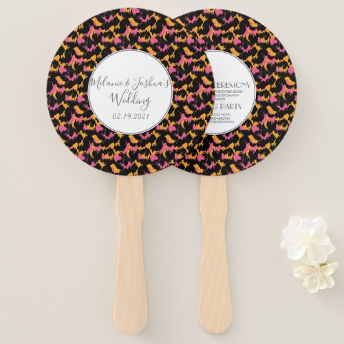 Modern Cheetah Animal Print Furry Wedding Round Hand Fan