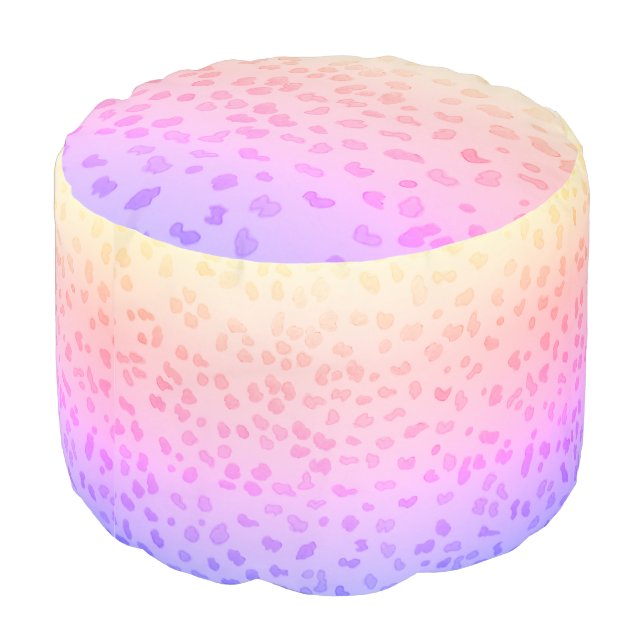 Modern Cheetah Print Pouf (Angled Back)