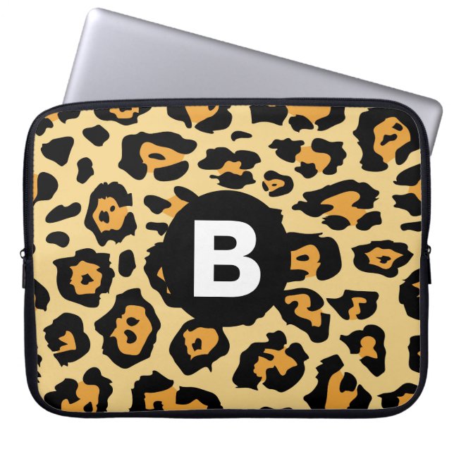 Modern Cheetah Spots Pattern Laptop Sleeve (Front)