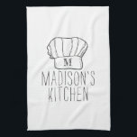Modern Chef Cook Hat Monogram Simple Stylish Name Kitchen Towel<br><div class="desc">Modern Chef Cook Hat Monogram Simple Stylish Name Kitchen Towel</div>