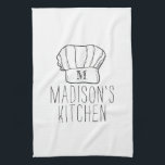 Modern Chef Cook Hat Monogram Simple Stylish Name Kitchen Towel<br><div class="desc">Modern Chef Cook Hat Monogram Simple Stylish Name Kitchen Towel</div>