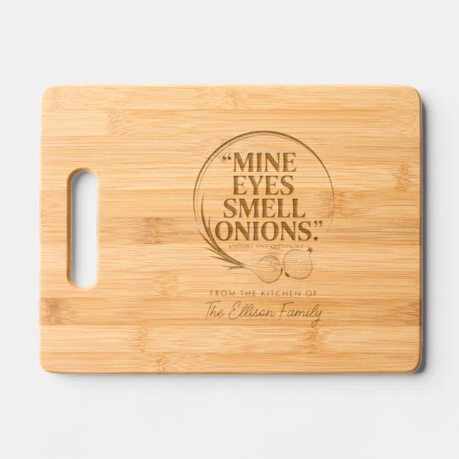 Modern Chef Elegant Onion Quote Engraved Cutting Board