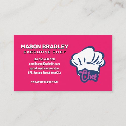 Modern Chef Hat Style Illustration Business Card