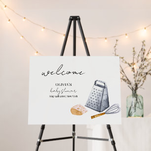 Modern Chef Kitchen Baby Shower Welcome Sign