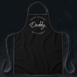 Modern Chef Master Daddy Personalized Year Apron<br><div class="desc">Is Daddy a chef master? Encourage his skills in the kitchen with this custom apron. Personalize this modern design apron with a retro feel with year "since" he's been a daddy making your culinary dreams come true. Black apron with white, modern typgography for the words "Chef Master Daddy" Since... ...</div>