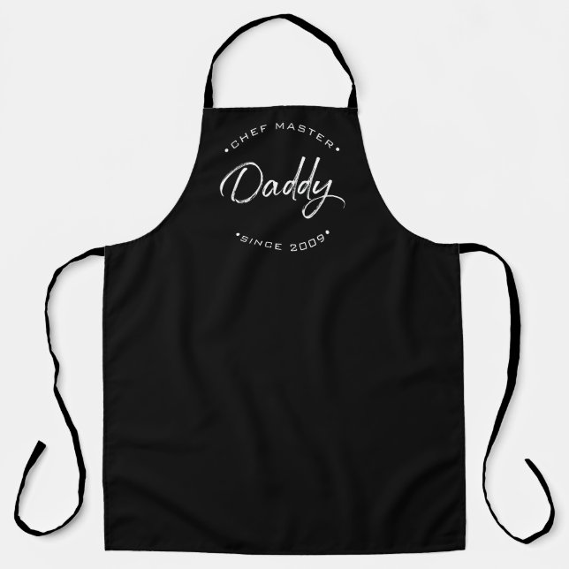 Modern Chef Master Daddy Personalized Year Apron (Front)