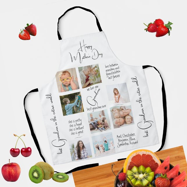 Modern Chef Photo Collage Best Grandma Ever Aprons (Creator Uploaded)