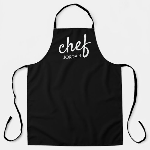 Modern Chef Script Type Name Personalized  Apron