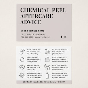 Modern Chemical Peel Aftercare Instruction Card