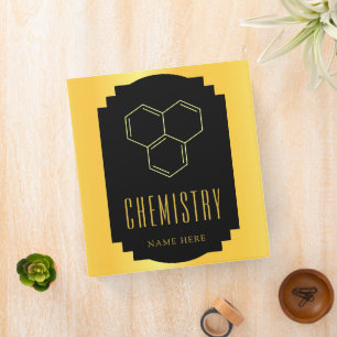 Modern Chemistry 3 Ring Binder with Custom Name