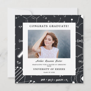 Modern Chemistry Background Elements Graduation Invitation