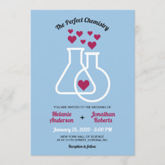 Modern Chemistry Heart Wedding Invitation