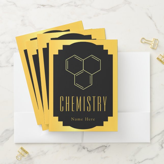 Modern Chemistry Pocket Folder with Custom Name (In Situ)