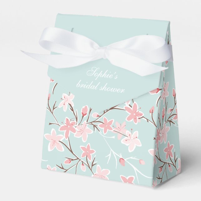 Modern Cherry Blossom Bridal Shower  Favor Boxes (Front Side)
