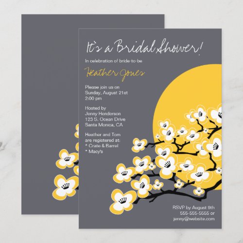 Modern Cherry Blossom Bridal Shower Invitation