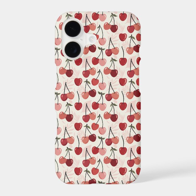 Modern Cherry Pattern iPhone Case (Back)