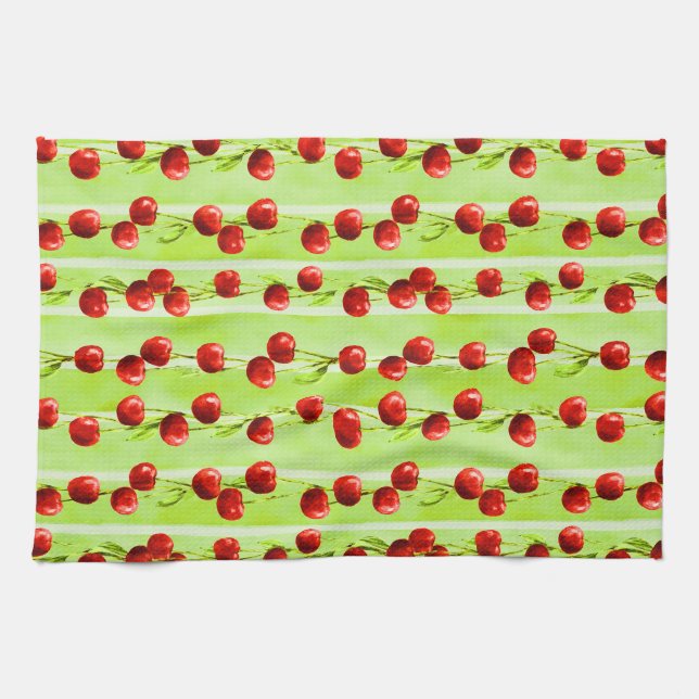 Modern cherry pattern kitchen towel (Horizontal)