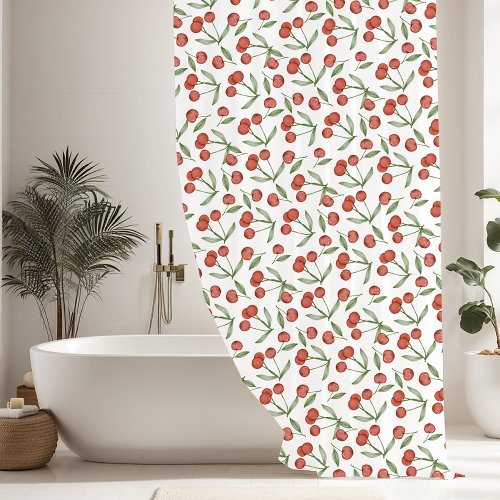 Modern Cherry Pattern Shower Curtain