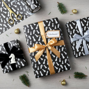 Modern Chess Pieces Pattern Wrapping Paper