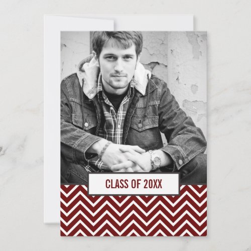 Modern Chevron 3 Photo Graduation Announcement