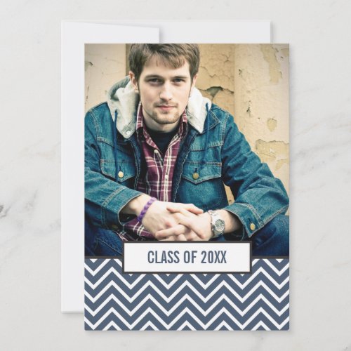 Modern Chevron 3 Photo Graduation Announcement