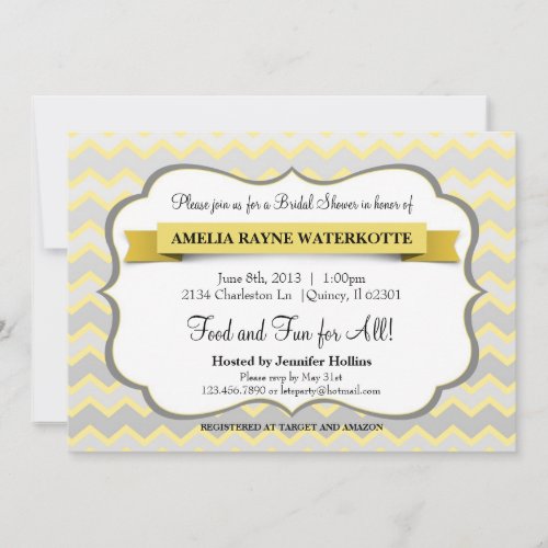 Modern Chevron Bridal Shower Invite