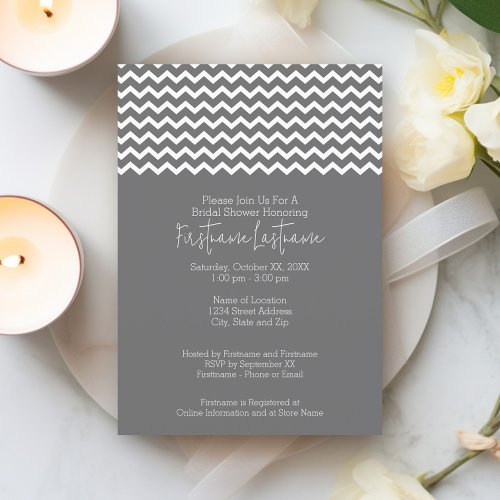 Modern Chevron Bridal Shower or Engagement Party Custom Invites