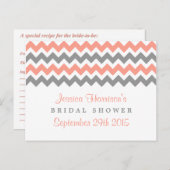 Modern Chevron Bridal Shower Recipe Cards (Front/Back)