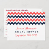 Modern Chevron Bridal Shower Recipe Cards (Front/Back)
