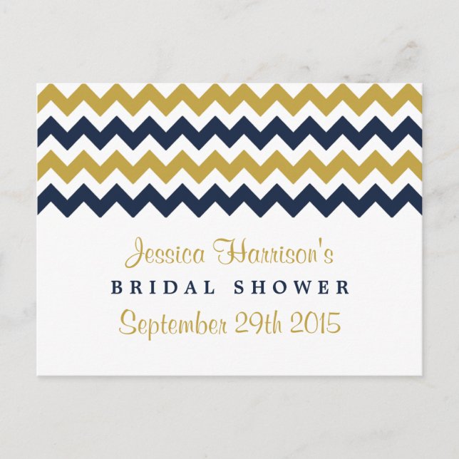 Modern Chevron Bridal Shower Recipe Cards (Front)