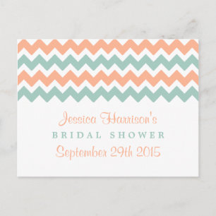 Modern Chevron Bridal Shower Recipe Cards